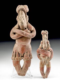 Lot of 2 Jalisco Pottery Figures - Male & Female