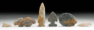 Six Neolithic Knapped Stone Tools