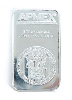 APMEX 5 Ounce Silver Bar .999 Fine Silver