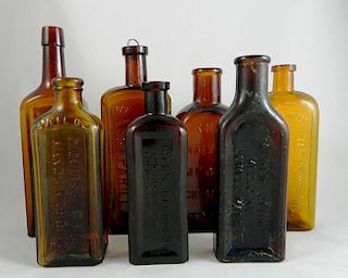 Medicine - 7 amber bottles
