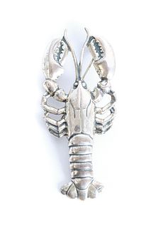 Vintage Beau Sterling Silver Lobster Pin Brooch