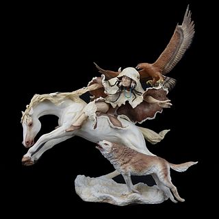 Bronn "Indian on Horseback" Porcelain Group