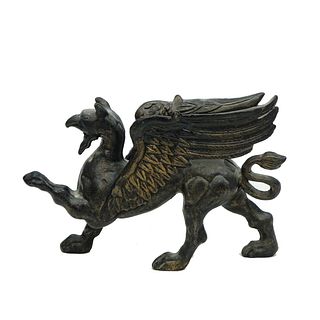 20th C. Cast Iron Doorstop Model of a Griffin
