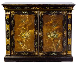 Chinoiserie Black Lacquer Cabinet