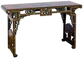 Asian Style Painted Altar / Console Table
