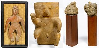 Pre-Columbian Colima Figurine and Quimbaya Slab Figure