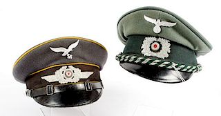 German WWII Visor Caps, Lot of Three 