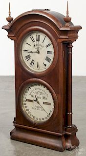 Southern Calendar Clock Co. Fashion mahogany mantel clock, 26 1/4'' h.