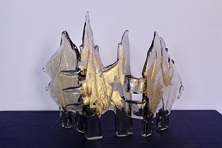 Luciano Gaspari Glass and Gold Leaf Aquatic Sculpture