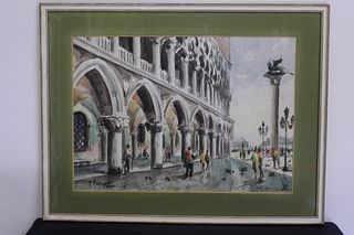 Large Watercolour of Venice by Antonio Missinato