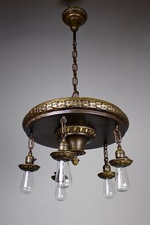 1920s 5 Light Neoclassical Revival Dining Room Fixture