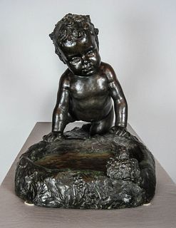 BRENDA PUTNAM Infant at the Birdbath Bronze