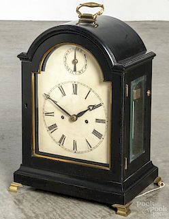 English ebonized bracket clock with a fusee movement, 14 1/2'' h.