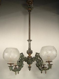 HENRY HOOPER and CO Rococo Speltre Gas Fixture