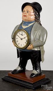 John Bull cast iron blinking eye clock, 16 1/2'' h.