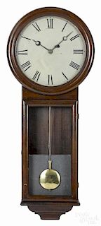Mahogany regulator wall clock, 30 1/2'' h.
