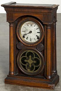Ingraham rosewood venetian shelf clock, 16 3/4'' h.