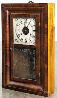 Seth Thomas rosewood veneer shelf clock, 25'' h.