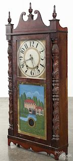 Seymour, Hall & Co. mahogany mantel clock, 37 1/2'' h.