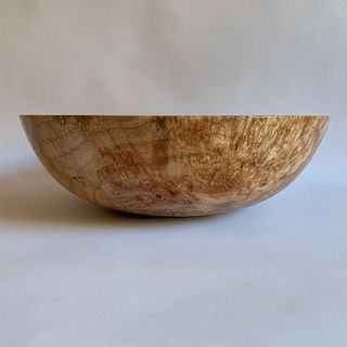 Wood Bowl-Flame Quilted & Maple Burl