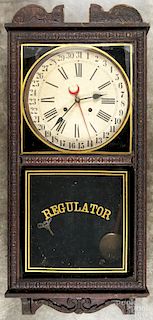 Waterbury regulator wall clock, 35 1/2'' h.