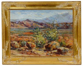J. Xani (American, 20th Century) 'Morongo Valley' Oil on Canvasboard