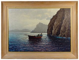 Guido Odierna (Italian, 1913-1991) 'The Fishermen' Oil on Canvas