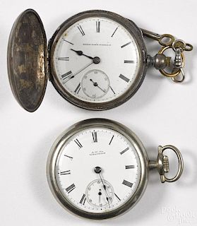 Two pocket watches, to include a P. S. Bartlett and American Watch Co., 2 1/8'' dia., and an Elgin