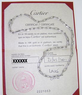 Cartier 18k Link Chain Necklace Retail $8000