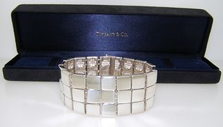 Tiffany & Co Sterling Silver Wide Band Three Row