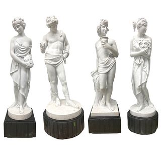(4) Four 20th Century Life Size Marble Sculptures