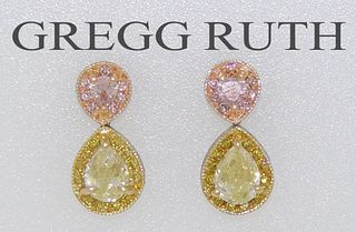 Gregg Ruth Pear Cut Yellow Diamond Retail $13,000