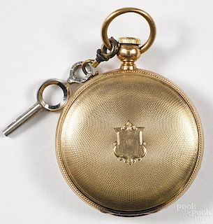 New York Watch Co., keywind hunter case pocket watch, inscribed M. & B., 2 1/8'' dia.