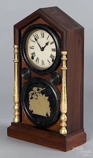 Ingraham Doric rosewood shelf clock, 16'' h.