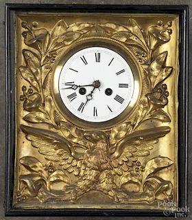 French or German gilt eagle picture frame clock, 13'' h., 11'' w.