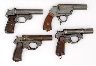Three World War II German Flare Guns and One Postwar Eastern Bloc Flare Gun, Lot of Four  