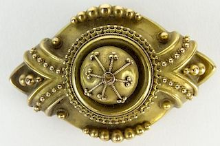 Victorian period 10 Karat yellow gold brooch.