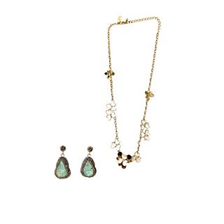 Kate Spade Flower Necklace & Earrings