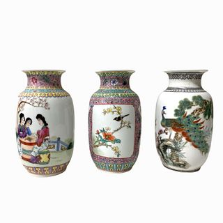 (3) 20th Century Chinese Porcelain Vases