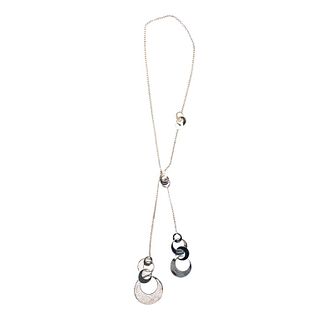 Rebecca Silver Hoop Linked Necklace