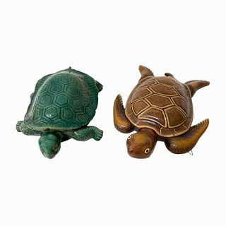 (4) Large Decorative Turtles