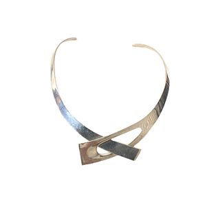 Modern Sterling Silver Cuff Necklace