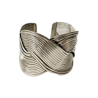 Sterling Silver Braided Design Cuff Bracelet