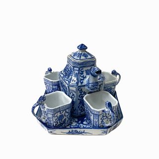 (6) Piece 20th Century Porcelain Chinese Sake Set