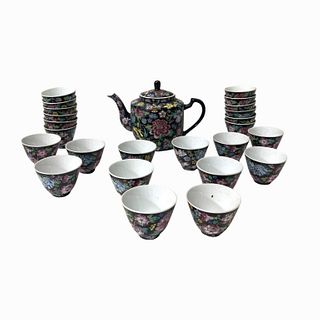 (25) Piece 20th Century Porcelain Chinese Sake Set