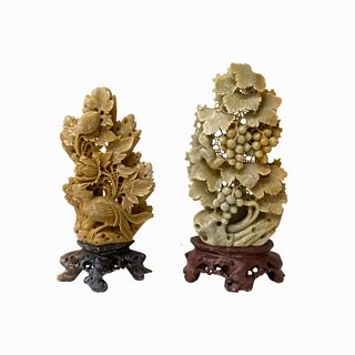 (2) 20th Century Chinese Hard Stone Sculptures