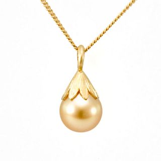Golden South Sea Pearl Drop Pendant