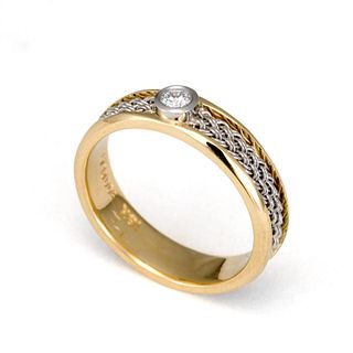 Diamond Inset Weave Ring