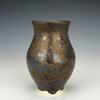 Gold Crystalline Flower Vase