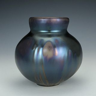 Blue Green Iridescent Vase